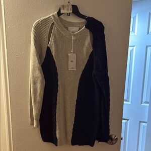 3.1 Phillip Lim Navy and Gray Crew Neck Sweater